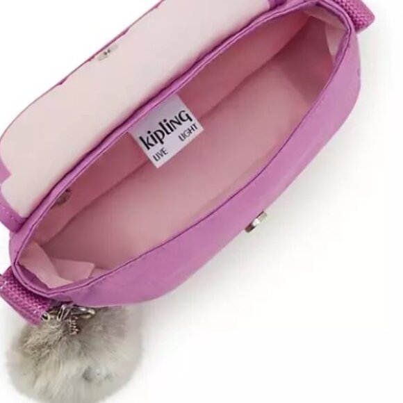 Kipling Sabian Mini Crossbody Bag Nylon Playfull Pink Adjustable Strap Purse - Picture 3 of 6